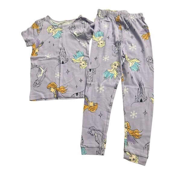 Disney Frozen Girls 4 Piece Pajama Set, Size 6 - Picture 3 of 6